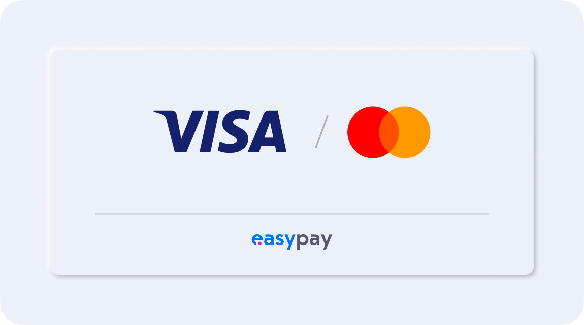 Meio de pagamento Cartoes Visa Mastercard easypay